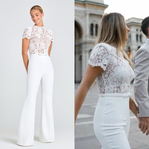 NADINE MERABI NEW Hattie White Jumpsuit - Picture 1 of 12